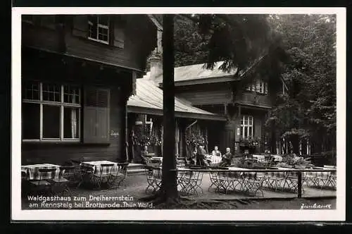 AK Brotterode, Waldgasthaus zum Dreiherrnstein am Rennsteig