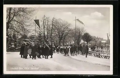AK Oberhof /Thür., Sportfest mit Skifahrern im Winter