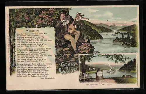 AK Hann Münden, Weserstein, Text des Weserliedes