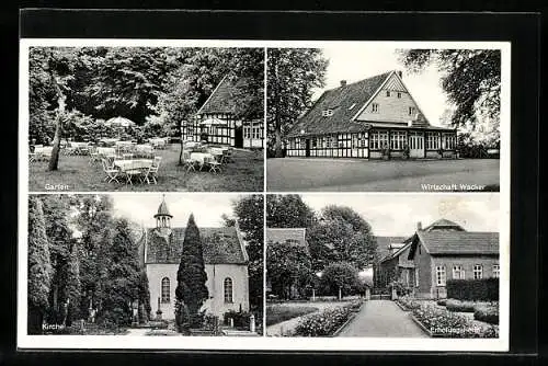 AK Hörste über Halle /Westf., Gasthaus Wacker, Garten, Erholungsheim