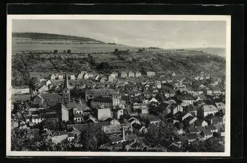 AK Merzig, Totalansicht vom Kreuzberg gesehen