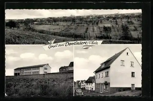 AK Donsieders /Pfalz, Strassenpartie mit Geschäft, Ortspartie, Panorama