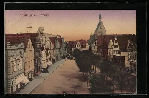 AK Stadthagen, Markt mit Kirche
