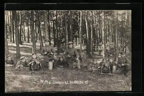AK Hammelburg, Uniformierte Soldaten beim MG-Lehrkurs 1918