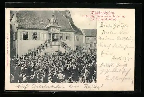 AK Deidesheim, Historische Geisbockversteigerung am Pfingstdienstag