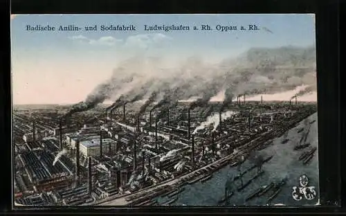 AK Ludwigshafen a. Rh., Bad. Anilin- u. Sodafabrik, Oppau a. Rh.