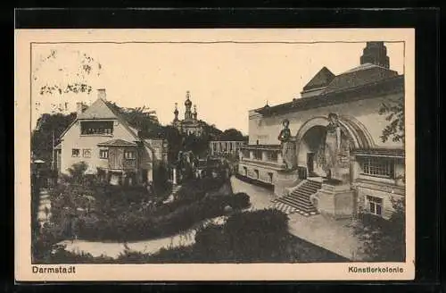 AK Darmstadt, Künstlerkolonie aus der Vogelschau