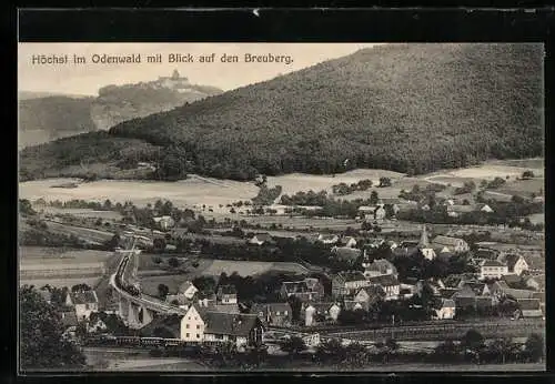 AK Höchst /Odenwald, Ortsansicht mit Breuberg