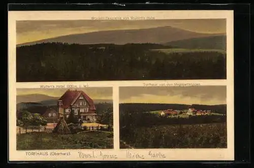 AK Torfhaus /Harz, Wulferts Hotel, Ortsansicht