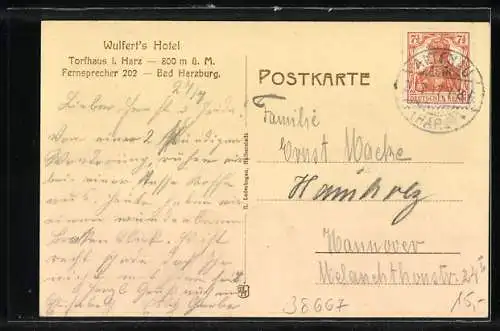 AK Torfhaus /Harz, Wulferts Hotel, Ortsansicht