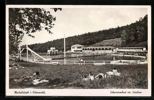 AK Michelstadt i. Odenwald, Schwimmbad im Stadion