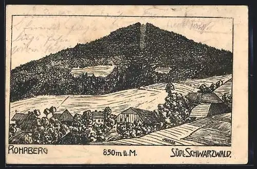 Künstler-AK Rohrberg, Ortspanorama