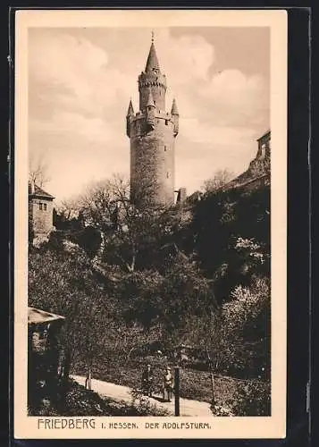 AK Friedberg i. Hessen, Blick zum Adolfsturm