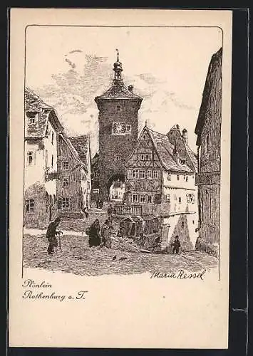 Künstler-AK Rothenburg a. T., Plönlein