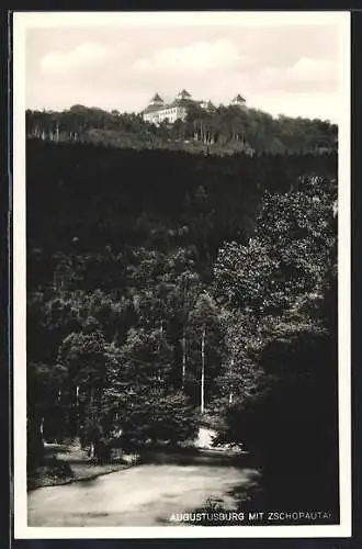 AK Augustusburg, Schloss mit Zschopautal