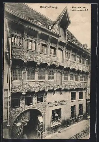 AK Braunschweig, Altes Holzbau in der Langestrasse 9