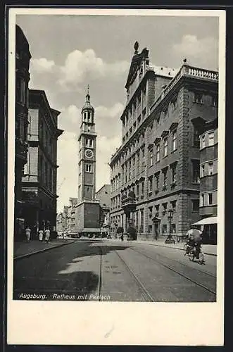 AK Augsburg, Rathaus mit Perlach