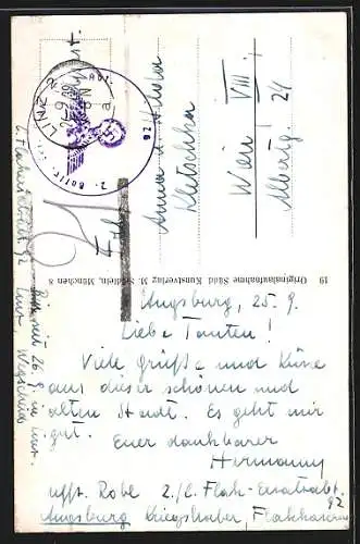 AK Augsburg, Rathaus mit Perlach