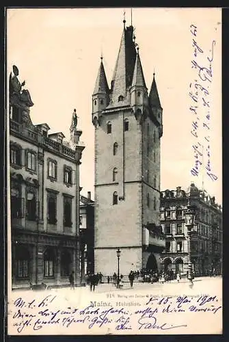 AK Mainz, Holztor mit Strassenpartie