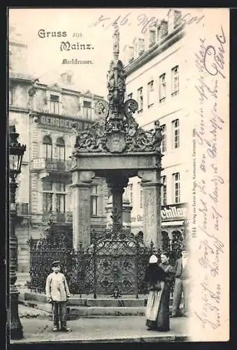 AK Mainz, Geschäfte mit Marktbrunnen