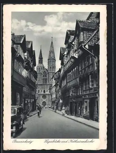 AK Braunschweig, Hagenbrücke und Katharinenkirche