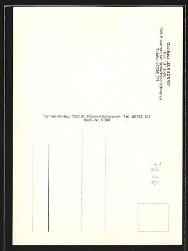 AK Blasiwald am Schluchsee /Schwarzw. Gasthaus zur Sonne B. Götte