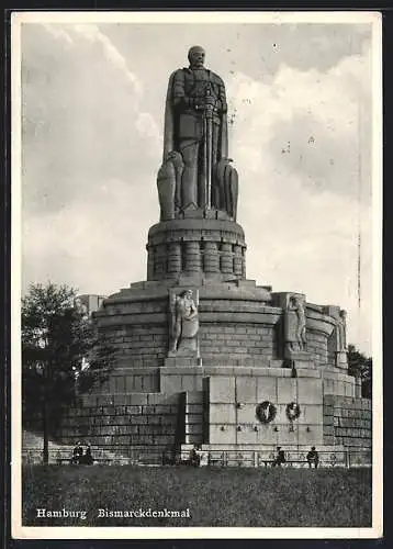 AK Hamburg-St.Pauli, Bismarckdenkmal
