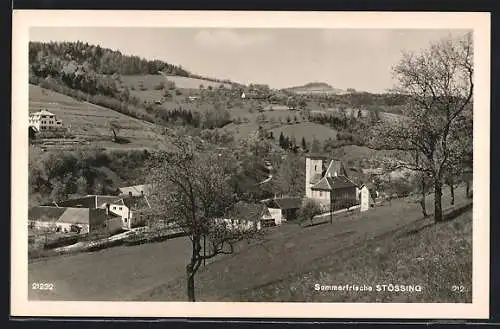AK Stössing /N. Ö., Ortsansicht mit Umgebung, von einer Wiese gesehen