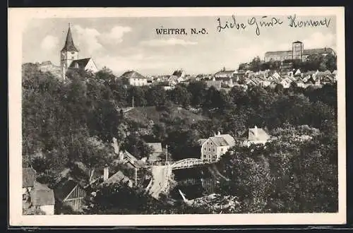 AK Weitra /N.-Ö., Teilansicht mit Kirche