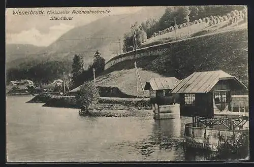 AK Wienerbruck, Mariazeller Alpenbahnstrecke, Staumauer