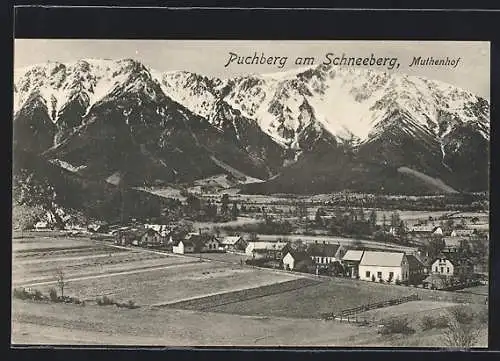 AK Puchberg am Schneeberg, Muthenhof mit Bergen