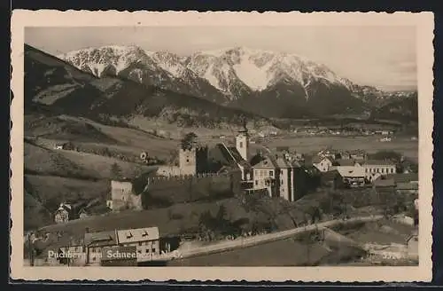 AK Puchberg am Schneeberg, Ortspartie mit Kirche