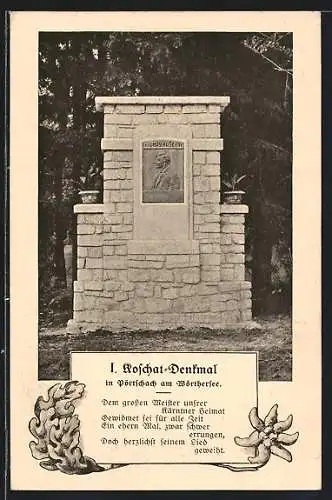 AK Pörtschach am Wörthersee, Koschat-Denkmal