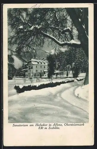 AK Aflenz /Obersteiermark, Sanatorium am Hofacker im Schnee