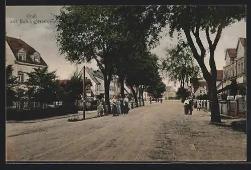 AK Behringersdorf, Strassenpartie mit Anwohnern