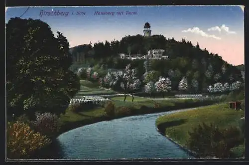 AK Hirschberg i. Schl., Hausberg mit Turm