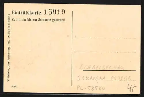 AK Schreiberhau, reges Treiben an der Josephienhütte am 6. Oktober 1846, Glas