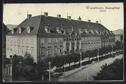 AK Bad Warmbrunn, Blick auf das Schloss