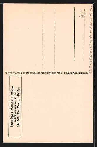 Künstler-AK Gnesen, Blick zum Dom