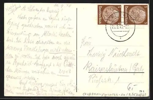 AK Warthelager, Schloss im Winter