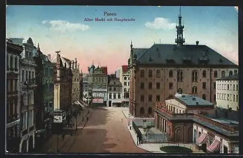 AK Posen, Alter Markt mit Hauptwache