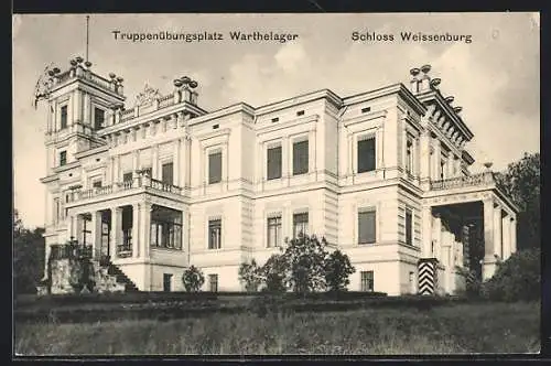 AK Truppenübungsplatz Warthelager, Totalansicht Schloss Weissenburg