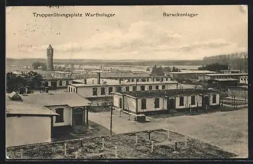 AK Warthelager, Truppenübungsplatz, Blick über das Barackenlager