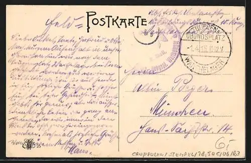 AK Warthelager, Truppenübungsplatz, Blick über das Barackenlager