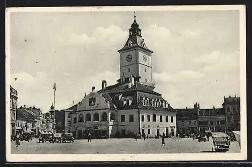 AK Brasov-Kronstadt, Marktplatz mit Rathaus