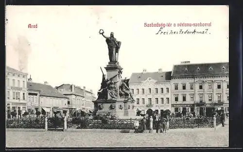 AK Arad, Szabadság-tér a vértanu-szoborral