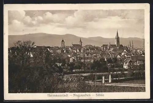 AK Hermannstadt / Nagyszeben, Panoramablick auf die Stadt