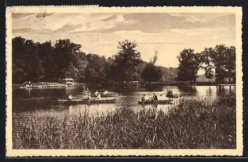 AK Hermannstadt, Ruderboote auf dem Waldsee