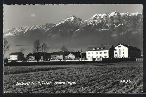 AK Hall /Tirol, Zentrallager vor Gebirgspanorama