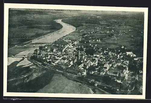 AK Braunau a. Inn, Fliegeraufnahme der Stadt